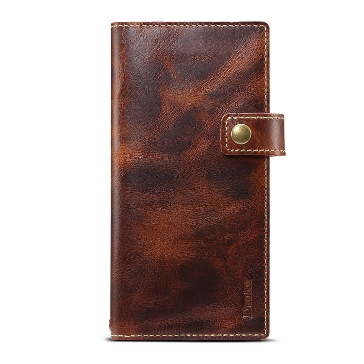 For Galaxy Note 10 Denior Oil Wax Cowhide DK Magnetic Button Horizontal Flip Leather Case with Holder & Card Slots & Wallet