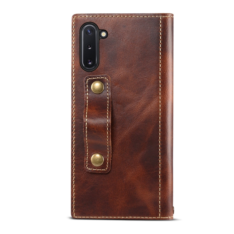 For Galaxy Note 10 Denior Oil Wax Cowhide DK Magnetic Button Horizontal Flip Leather Case with Holder & Card Slots & Wallet
