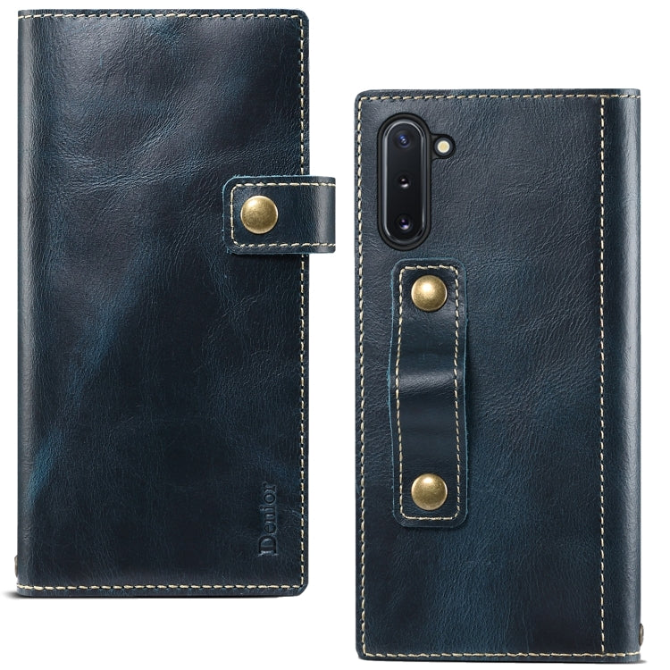 For Galaxy Note 10 Denior Oil Wax Cowhide DK Magnetic Button Horizontal Flip Leather Case with Holder & Card Slots & Wallet