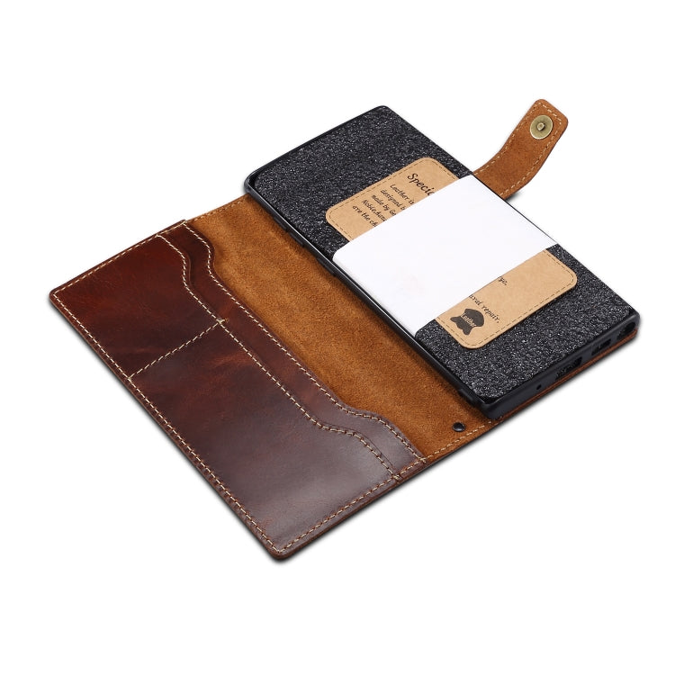 For Galaxy Note 10 Denior Oil Wax Cowhide DK Magnetic Button Horizontal Flip Leather Case with Holder & Card Slots & Wallet