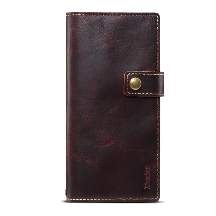 For Galaxy Note 10 Denior Oil Wax Cowhide DK Magnetic Button Horizontal Flip Leather Case with Holder & Card Slots & Wallet