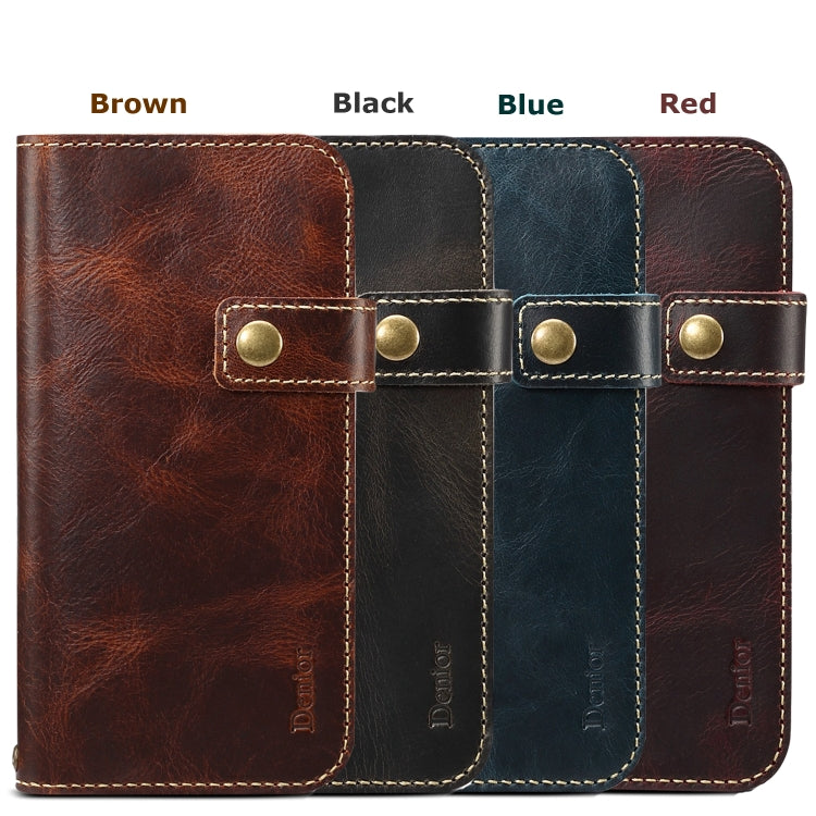 For Galaxy Note 10 Denior Oil Wax Cowhide DK Magnetic Button Horizontal Flip Leather Case with Holder & Card Slots & Wallet