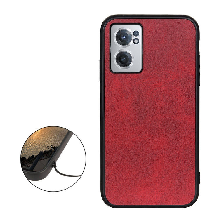 For OnePlus Nord CE 2 5G Two-color Cowhide Texture PU Shockproof Phone Case