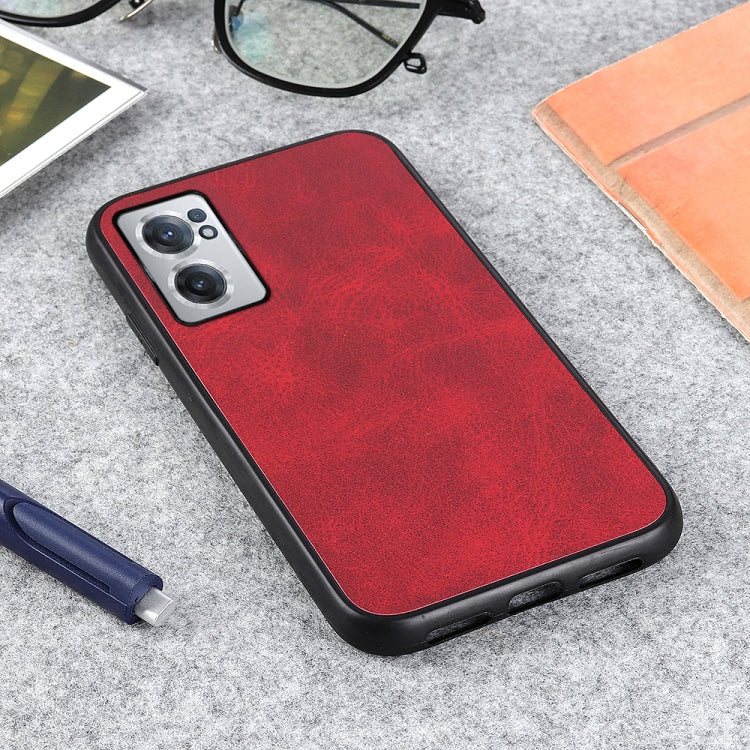 For OnePlus Nord CE 2 5G Two-color Cowhide Texture PU Shockproof Phone Case
