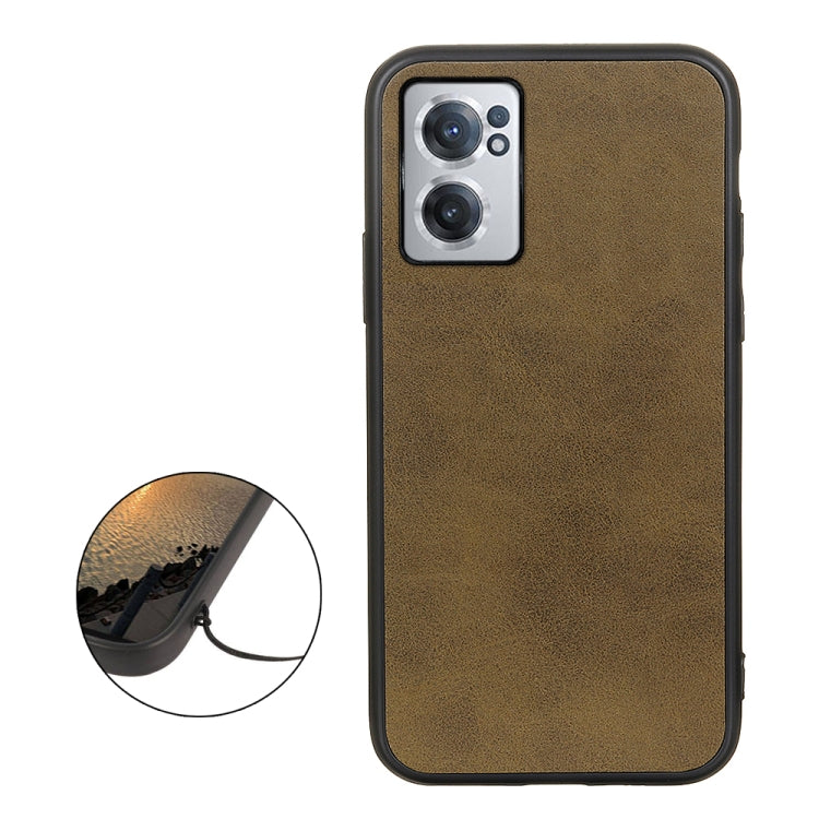 For OnePlus Nord CE 2 5G Two-color Cowhide Texture PU Shockproof Phone Case