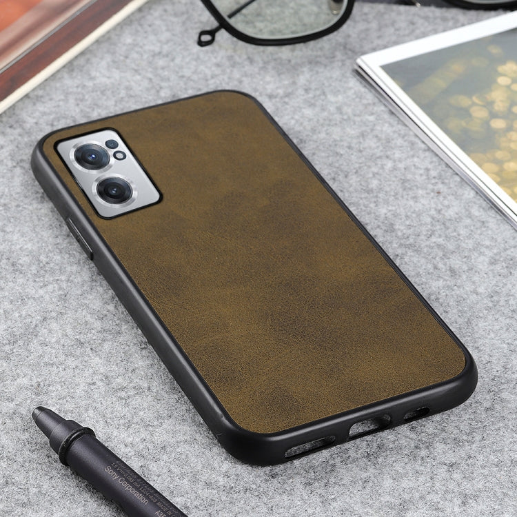 For OnePlus Nord CE 2 5G Two-color Cowhide Texture PU Shockproof Phone Case