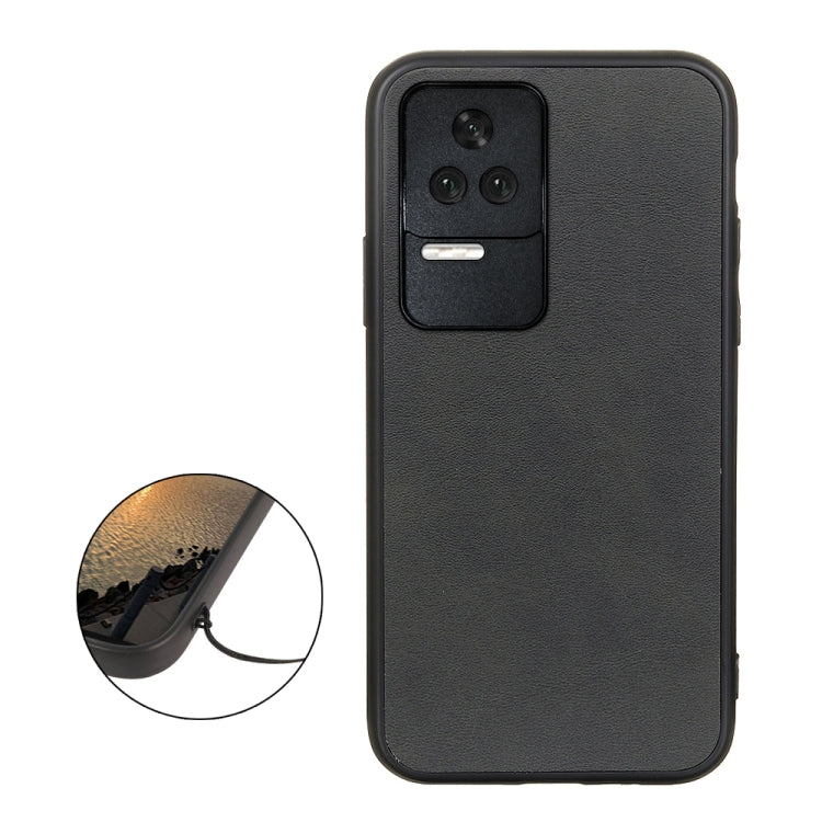 For Xiaomi Redmi K40S 5G Two-color Cowhide Texture PU Shockproof Phone Case