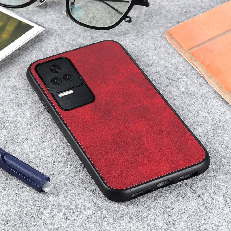 For Xiaomi Redmi K40S 5G Two-color Cowhide Texture PU Shockproof Phone Case