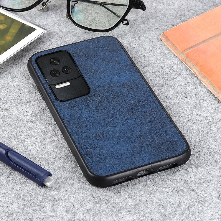 For Xiaomi Redmi K40S 5G Two-color Cowhide Texture PU Shockproof Phone Case