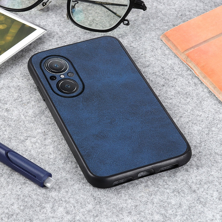For Huawei nova 9 SE Fine Hole Version Two-color Cowhide Texture PU Shockproof Phone Case