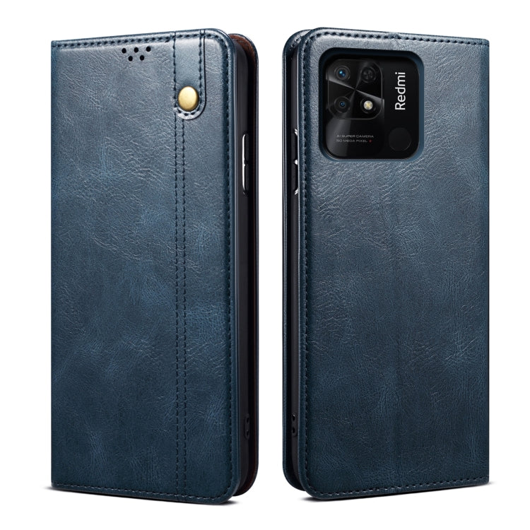 For Xiaomi Redmi 10C Oil Wax Crazy Horse Texture Leather Phone Case