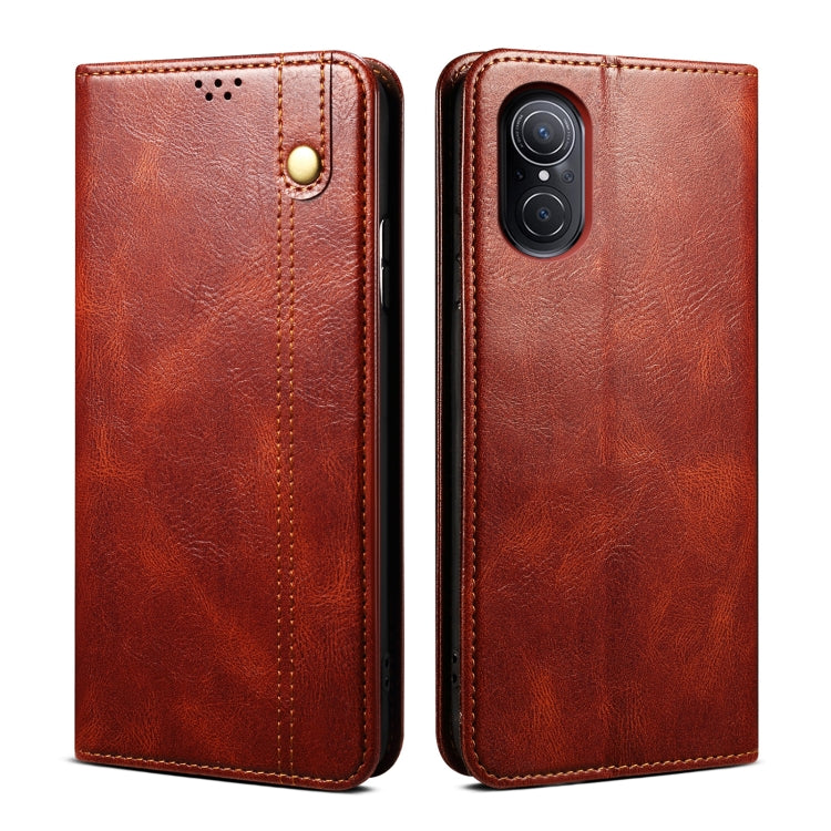 For Huawei nova 9 SE Oil Wax Crazy Horse Texture Leather Phone Case