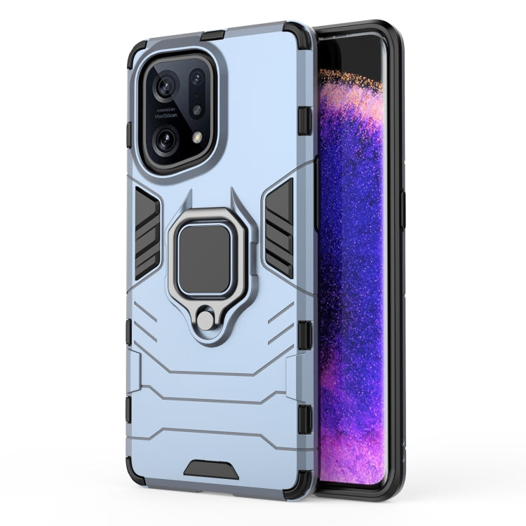 For OPPO Find X5 Shockproof PC + TPU Protective Phone Case with Magnetic Ring Holder
