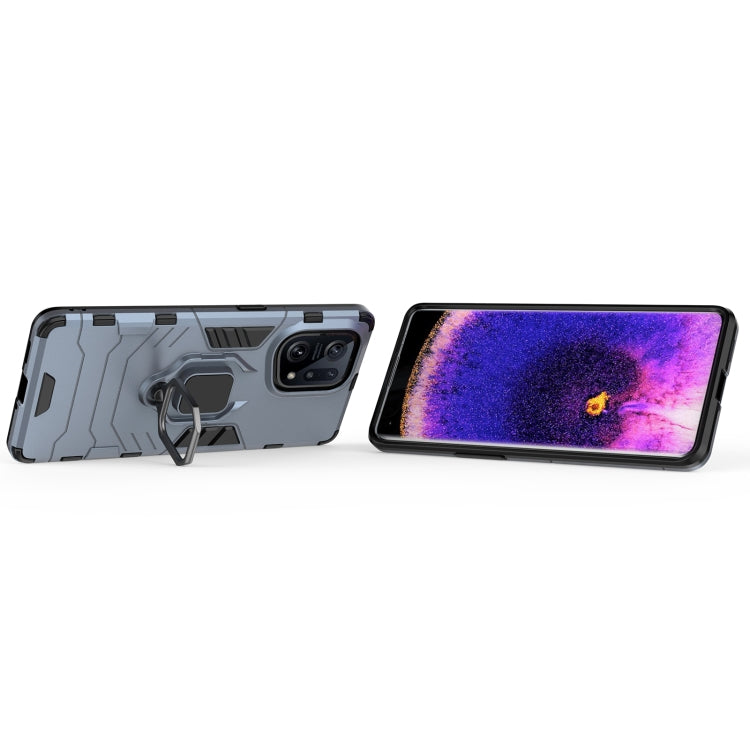 For OPPO Find X5 Shockproof PC + TPU Protective Phone Case with Magnetic Ring Holder