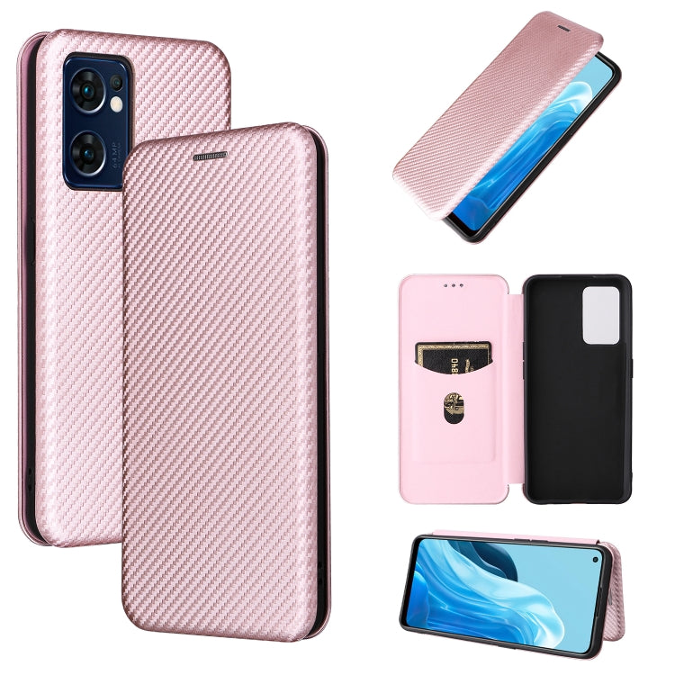 For OPPO Find X5 Lite Carbon Fiber Texture Leather Phone Case