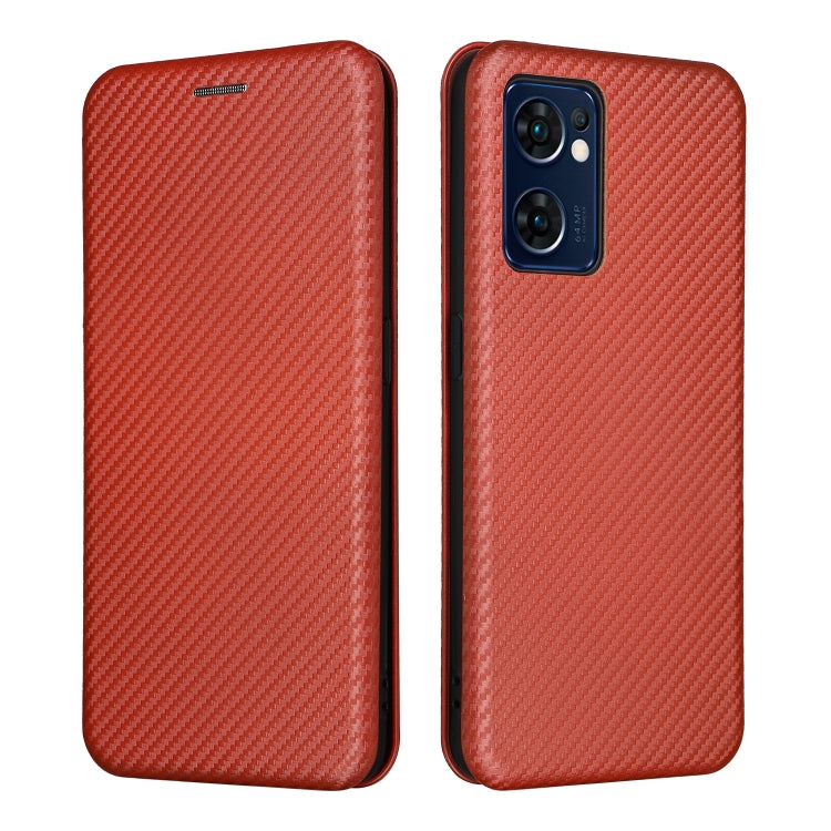 For OPPO Find X5 Lite Carbon Fiber Texture Leather Phone Case