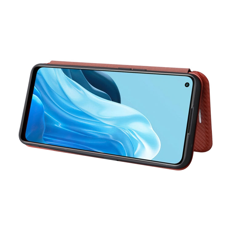 For OPPO Find X5 Lite Carbon Fiber Texture Leather Phone Case