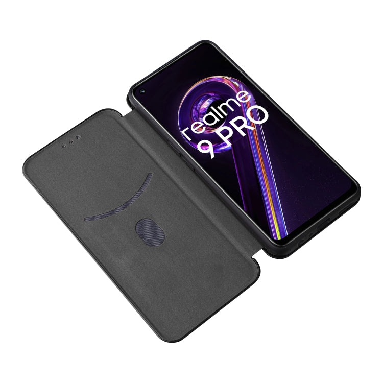 For OPPO Realme 9 Pro Carbon Fiber Texture Leather Phone Case