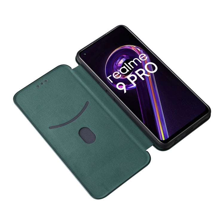 For OPPO Realme 9 Pro Carbon Fiber Texture Leather Phone Case