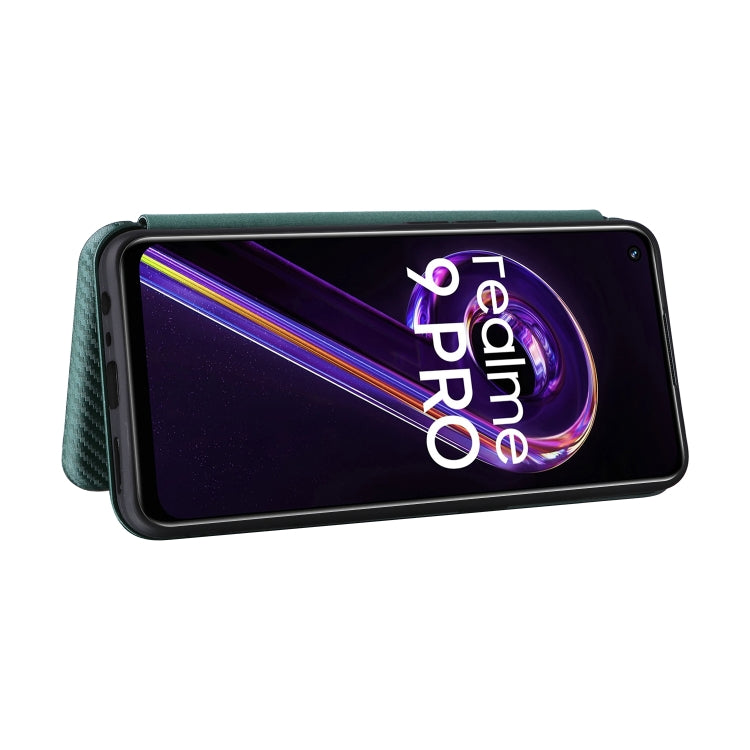 For OPPO Realme 9 Pro Carbon Fiber Texture Leather Phone Case