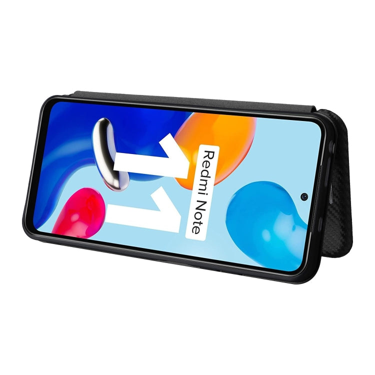 For Xiaomi Redmi Note 11 4G / Note 11S 4G Carbon Fiber Texture Leather Phone Case