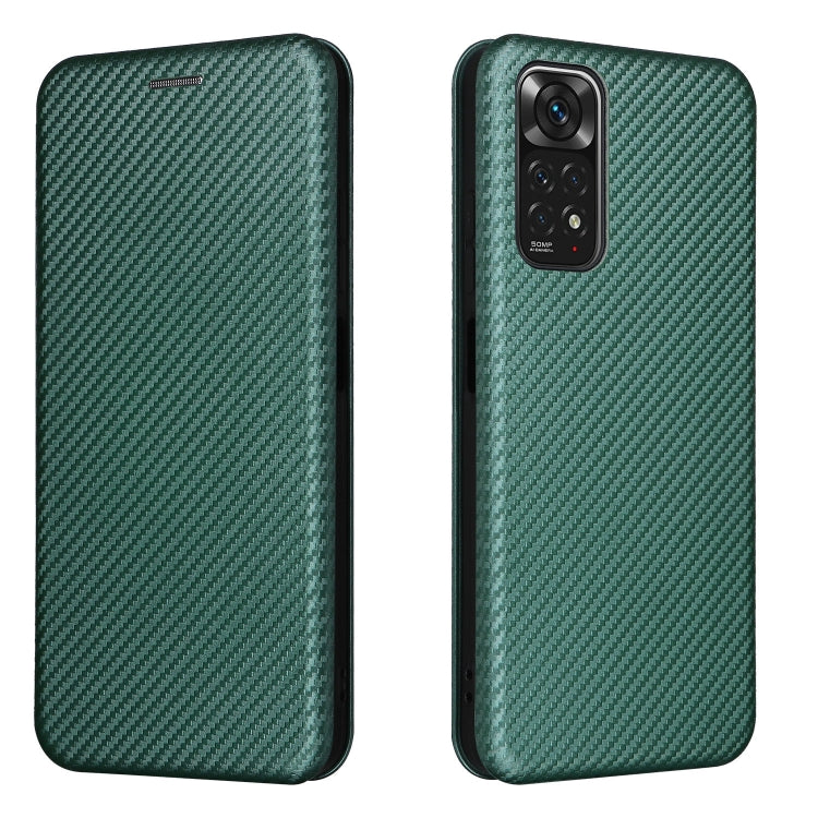 For Xiaomi Redmi Note 11 4G / Note 11S 4G Carbon Fiber Texture Leather Phone Case