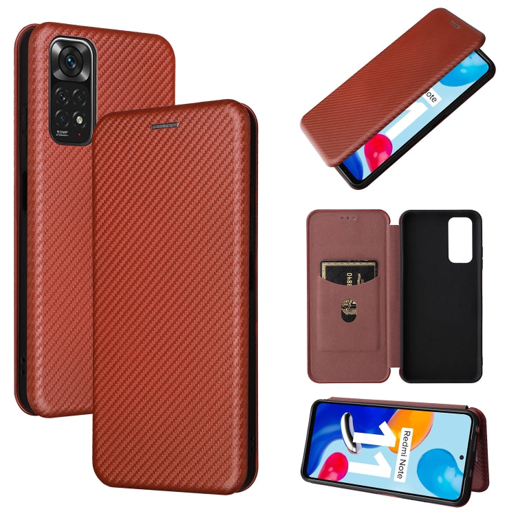 For Xiaomi Redmi Note 11 4G / Note 11S 4G Carbon Fiber Texture Leather Phone Case