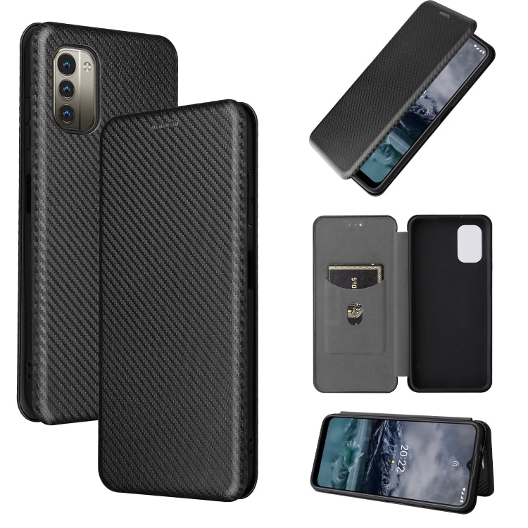 For Nokia G11 / G21 Carbon Fiber Texture Leather Phone Case