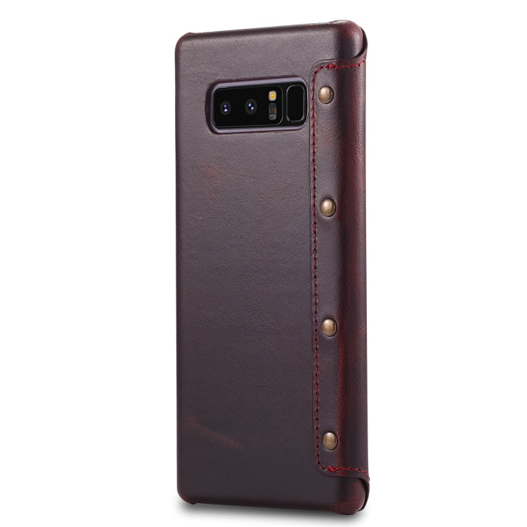 For Galaxy Note 8 Denior Oil Wax Cowhide Simple Horizontal Flip Leather Case with Card Slots & Wallet