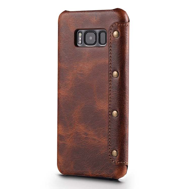 For Galaxy S8 Denior Oil Wax Cowhide Simple Horizontal Flip Leather Case with Card Slots & Wallet