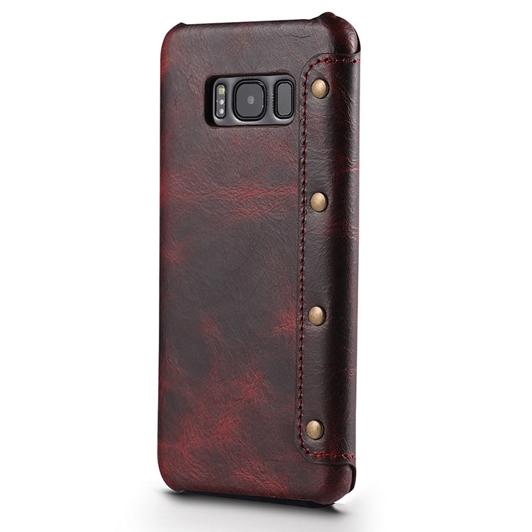 For Galaxy S8 Denior Oil Wax Cowhide Simple Horizontal Flip Leather Case with Card Slots & Wallet
