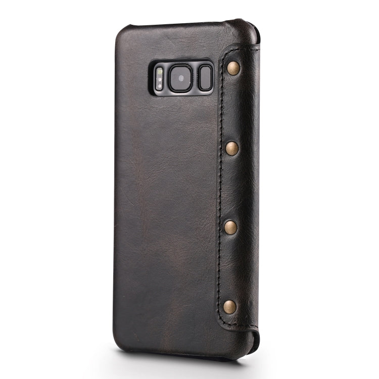For Galaxy S8 Plus Denior Oil Wax Cowhide Simple Horizontal Flip Leather Case with Card Slots & Wallet
