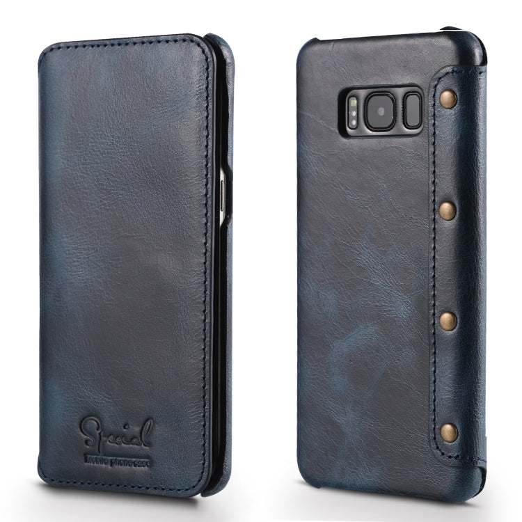 For Galaxy S8 Plus Denior Oil Wax Cowhide Simple Horizontal Flip Leather Case with Card Slots & Wallet