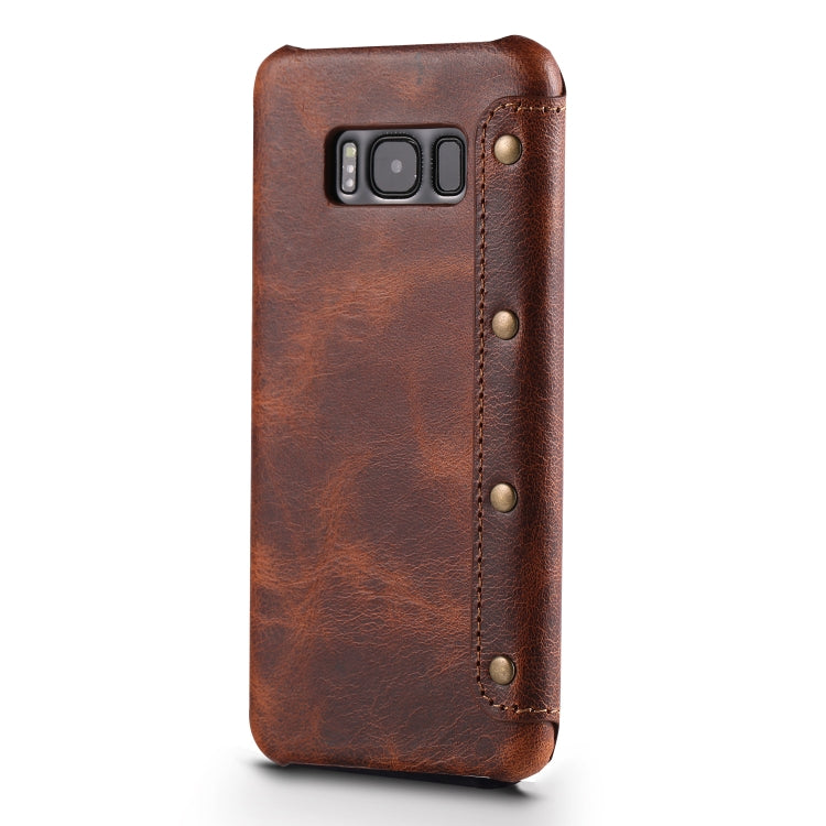 For Galaxy S8 Plus Denior Oil Wax Cowhide Simple Horizontal Flip Leather Case with Card Slots & Wallet