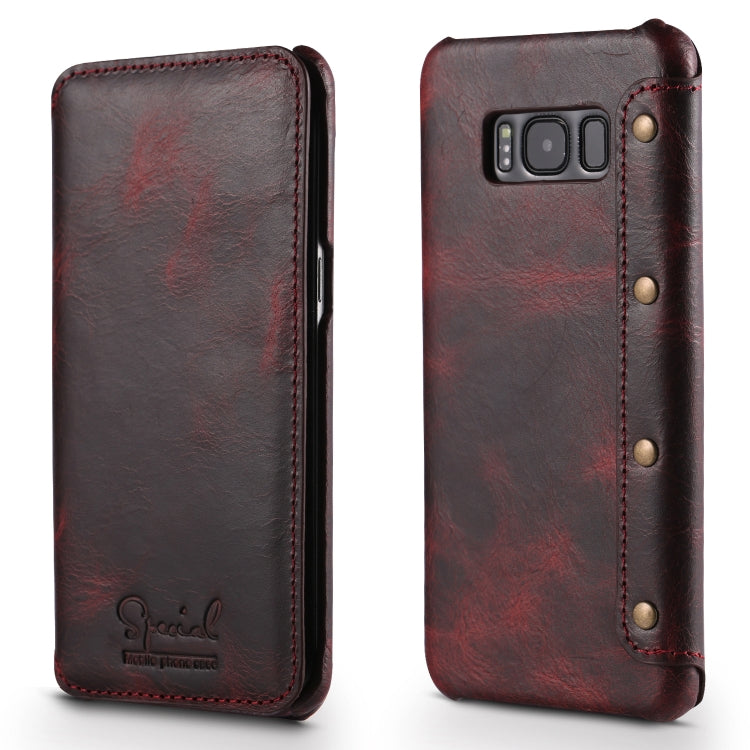 For Galaxy S8 Plus Denior Oil Wax Cowhide Simple Horizontal Flip Leather Case with Card Slots & Wallet