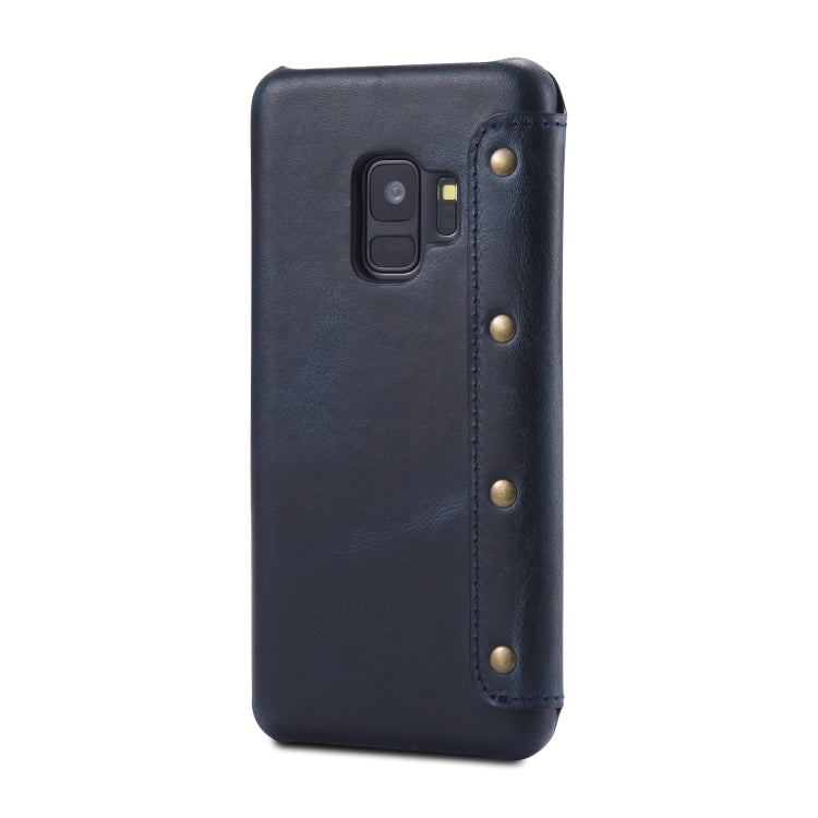 For Galaxy S9 Denior Oil Wax Cowhide Simple Horizontal Flip Leather Case with Card Slots & Wallet