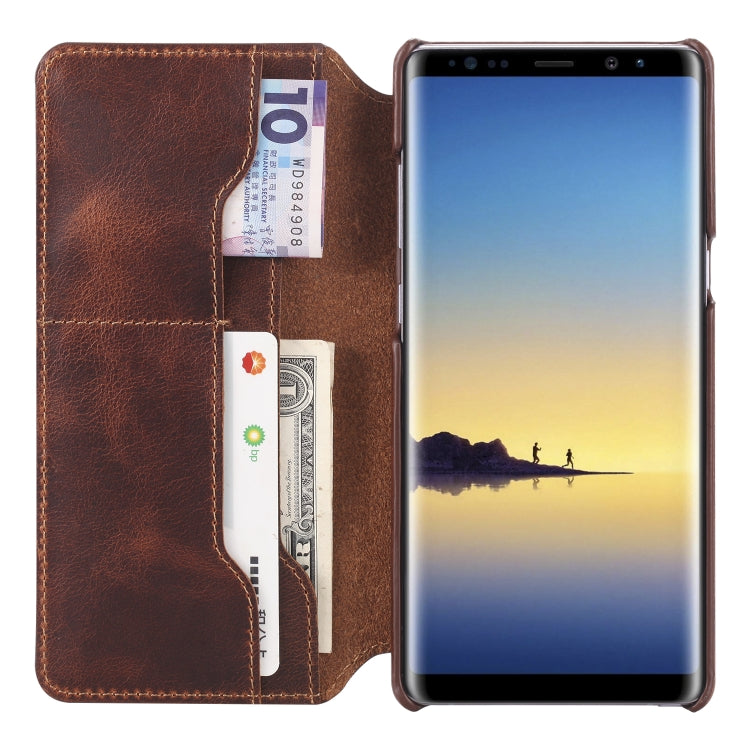 For Galaxy S9 Denior Oil Wax Cowhide Simple Horizontal Flip Leather Case with Card Slots & Wallet