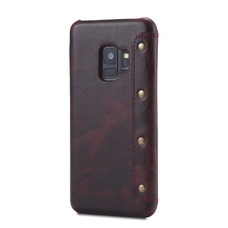 For Galaxy S9 Denior Oil Wax Cowhide Simple Horizontal Flip Leather Case with Card Slots & Wallet