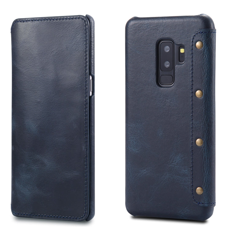 For Galaxy S9 Plus Denior Oil Wax Cowhide Simple Horizontal Flip Leather Case with Card Slots & Wallet