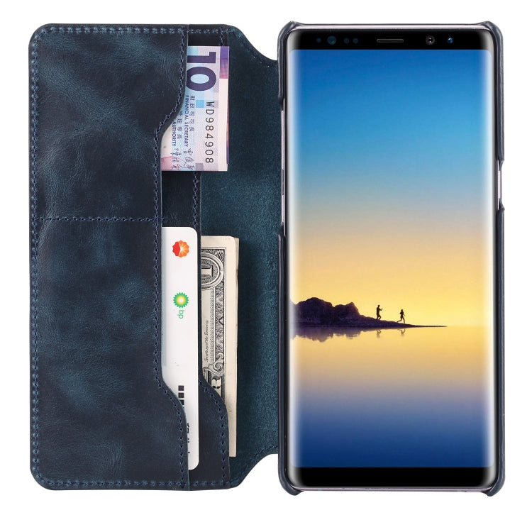 For Galaxy S9 Plus Denior Oil Wax Cowhide Simple Horizontal Flip Leather Case with Card Slots & Wallet