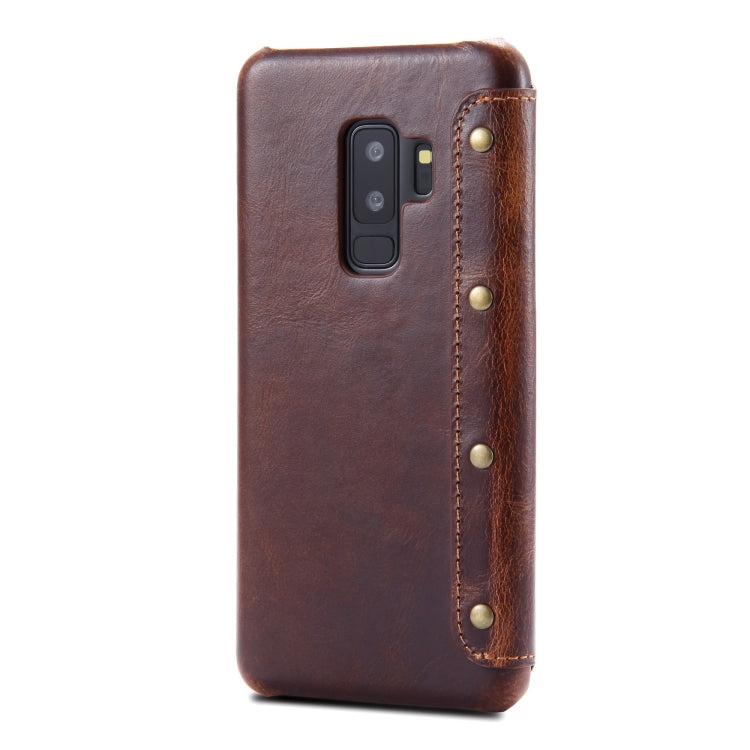 For Galaxy S9 Plus Denior Oil Wax Cowhide Simple Horizontal Flip Leather Case with Card Slots & Wallet