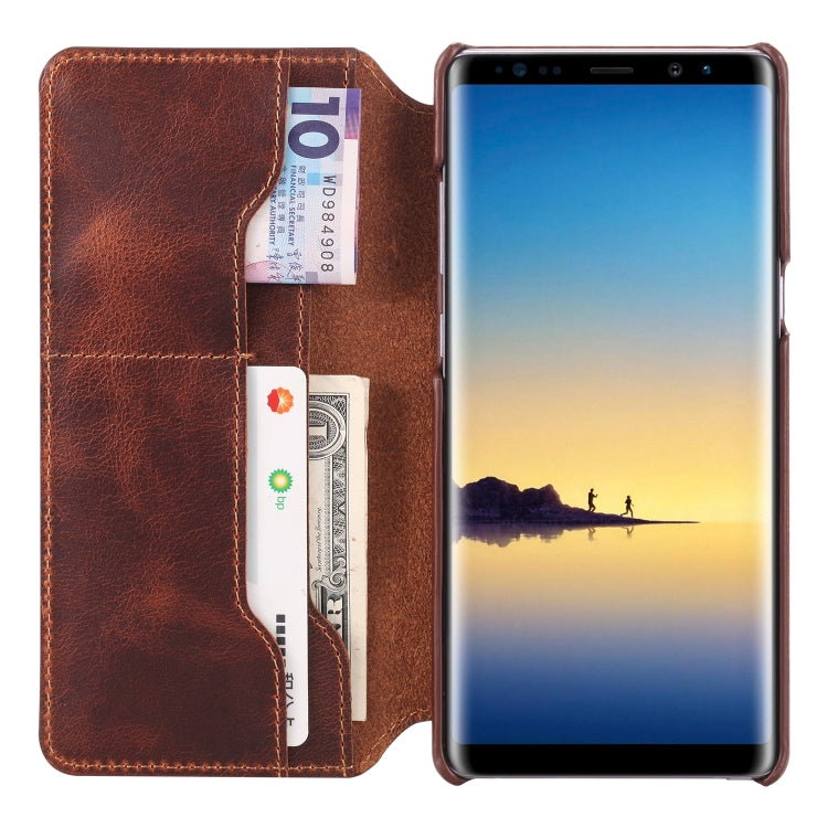 For Galaxy S9 Plus Denior Oil Wax Cowhide Simple Horizontal Flip Leather Case with Card Slots & Wallet