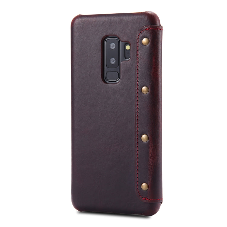 For Galaxy S9 Plus Denior Oil Wax Cowhide Simple Horizontal Flip Leather Case with Card Slots & Wallet
