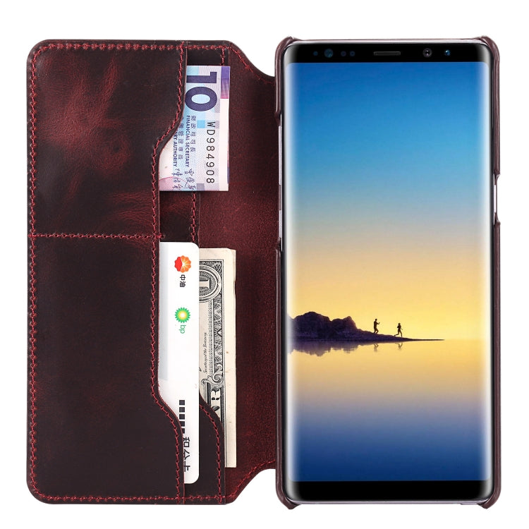 For Galaxy S9 Plus Denior Oil Wax Cowhide Simple Horizontal Flip Leather Case with Card Slots & Wallet