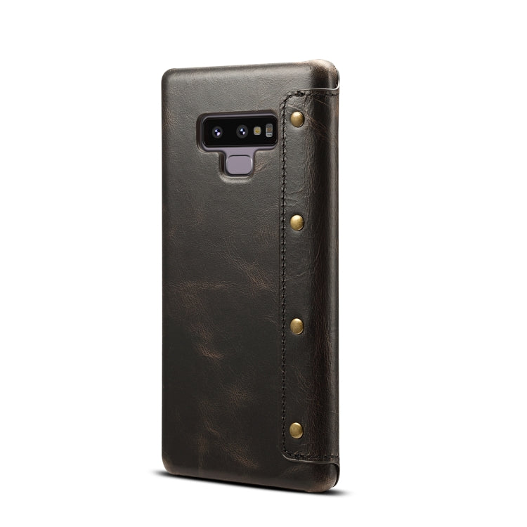For Galaxy Note9 Denior Oil Wax Cowhide Simple Horizontal Flip Leather Case with Card Slots & Wallet