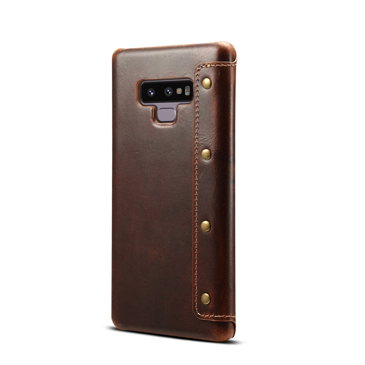 For Galaxy Note9 Denior Oil Wax Cowhide Simple Horizontal Flip Leather Case with Card Slots & Wallet