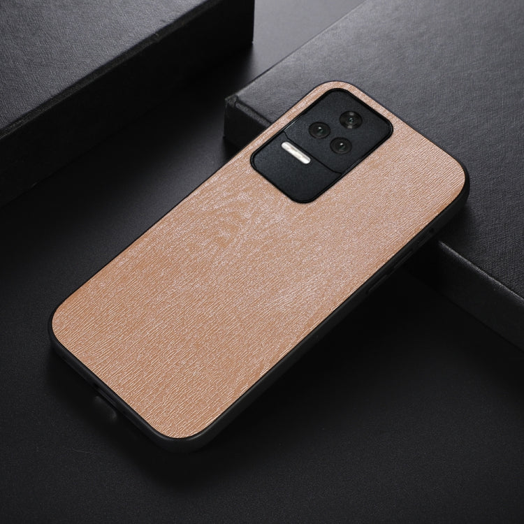 For Xiaomi Redmi K40S 5G Wood Texture PU Phone Case