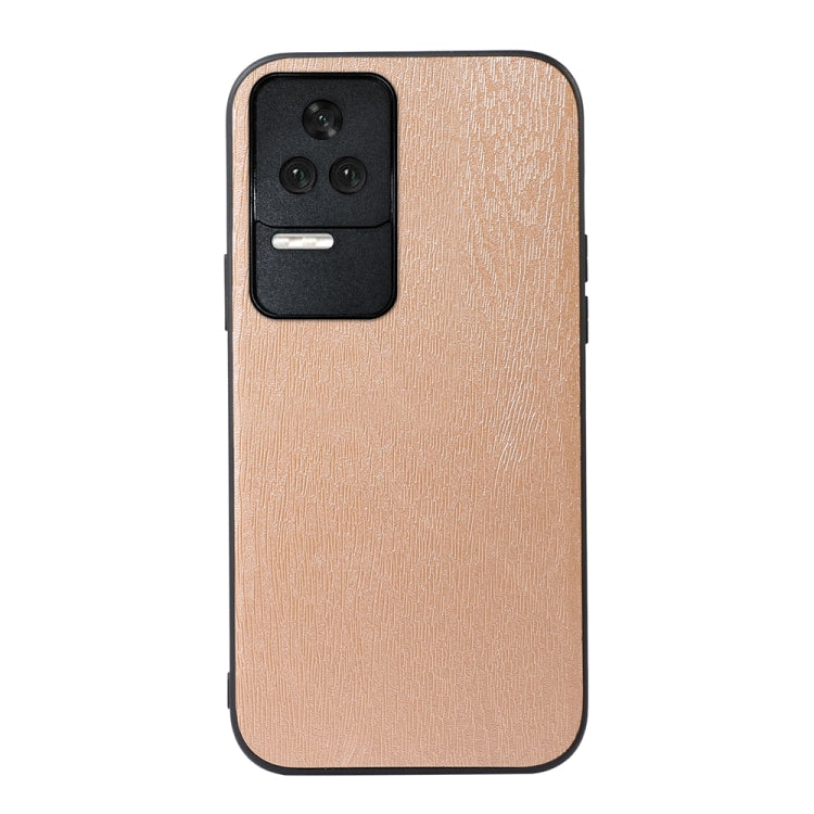 For Xiaomi Redmi K40S 5G Wood Texture PU Phone Case