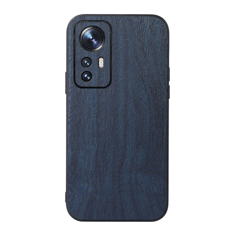 For Xiaomi 12 Pro Wood Texture PU Phone Case