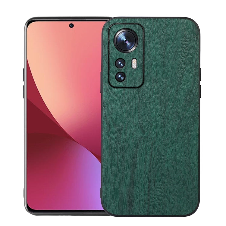 For Xiaomi 12 Pro Wood Texture PU Phone Case